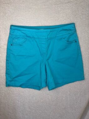 Preppy Casual Westbound Bright Turquoise Stretch Bermuda Shorts Size 12 P